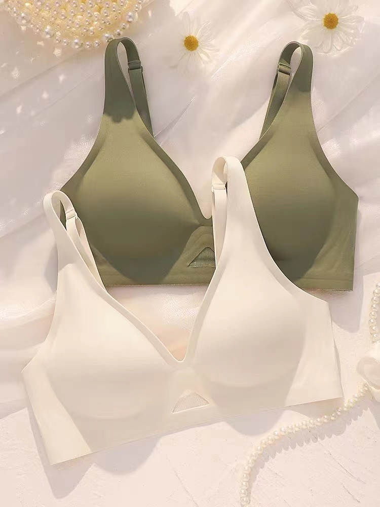 果冻胶条无痕内衣女小胸聚拢舒适固定杯胸罩3d软支撑文胸薄款透气