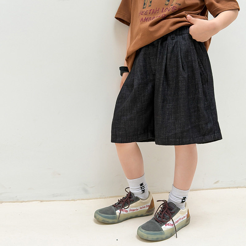 艾摩贝贝夏季仿牛仔西服五分裤
