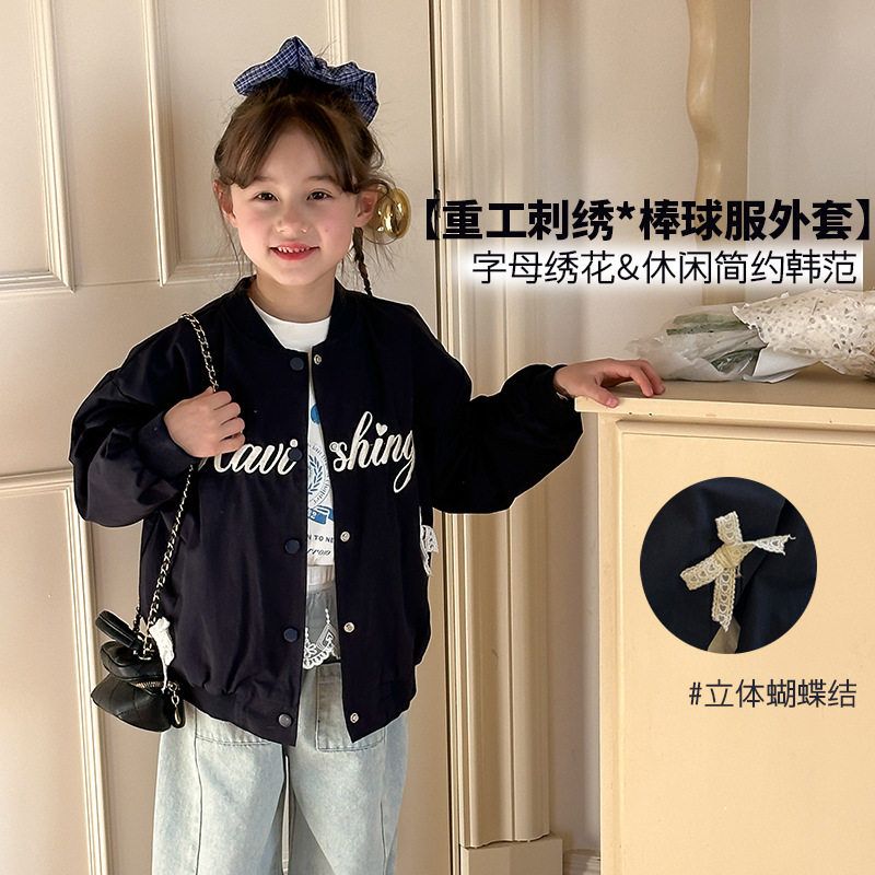 女童韩版设计感夹克立体蝴蝶结