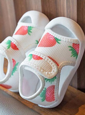 夏季0一1-g3岁宝宝凉鞋学步鞋男2周婴幼儿鞋子软底网面女防滑