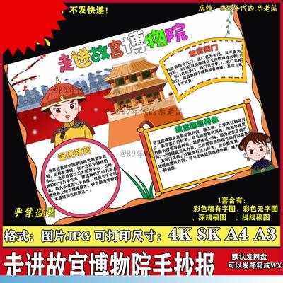 可打印走进故宫博物院手抄报北京故宫博物馆之旅游览感受电子小报
