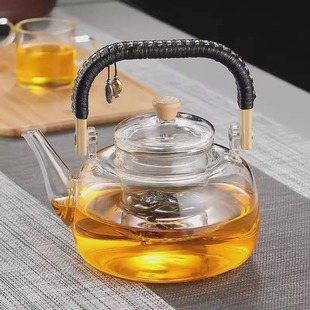 电陶炉上用的煮茶壶玻璃煮茶器耐高温蒸煮一体烧水壶泡茶专用提梁
