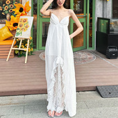 2025欧美夏季 新款 不规则设计修身 里 气质百搭海边度假连衣裙女装