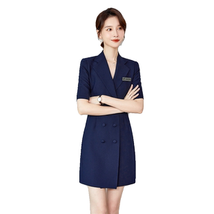 高级感西装连衣裙职业正式场合工作服气质女春秋前台接待工装通勤