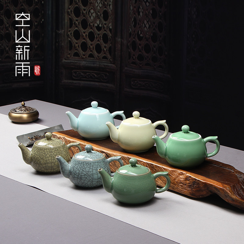 龙泉青瓷茶壶泡茶套装图片