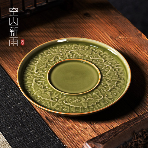龙泉青瓷五福临门大号壶承陶瓷中式干泡盘功夫茶道配件养壶垫托盘,餐饮具,茶道/零配,淘宝优惠券,粉丝福利购,淘宝优惠卷
