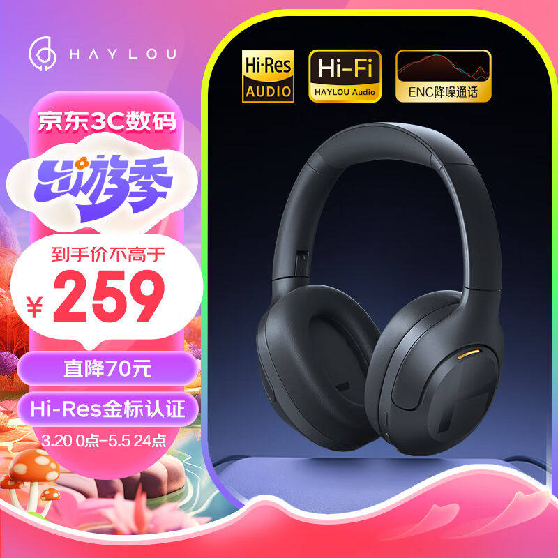嘿喽（Haylou）S35AN降噪头戴耳机