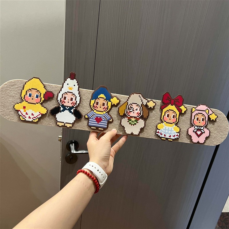 拼豆成品展示板毛毡板DIY装饰摆件免打孔门牌挂件