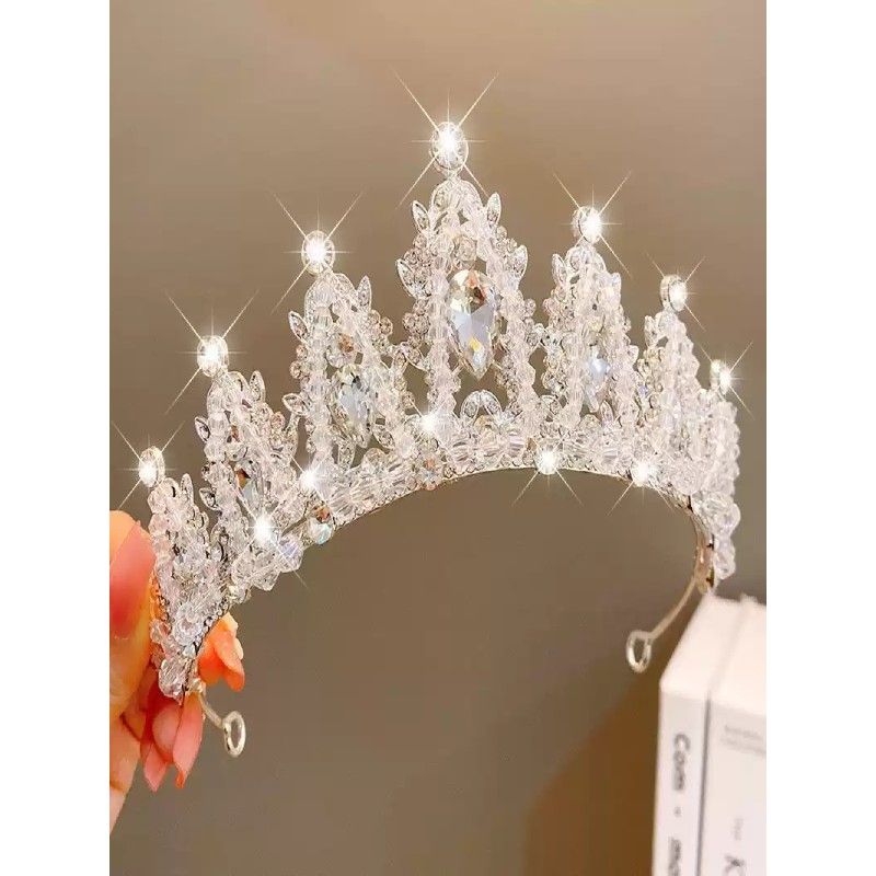 儿童皇冠头饰公主女童表演王冠水晶发箍小孩生日礼物钢琴演出饰品