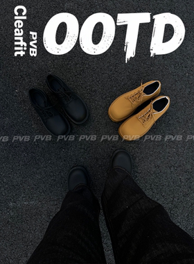 PVB*25FW男鞋“极简系列”Cleanfit复古牛仔德比鞋男士休闲工装皮