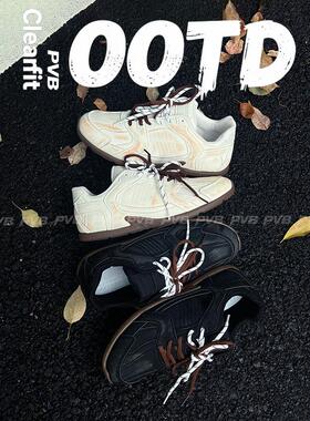 PVB*25FW美式赛车鞋秋季复古穿搭休闲鞋 Cleanfit擦色百搭德训鞋