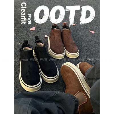 PVB*25FW“极简系列”新款一脚蹬套脚切尔西板鞋 顶男套筒高帮靴