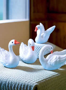 仿真天鹅摆件树脂工艺品家居装饰品客厅桌面创意可爱小动物模型