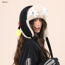 日系复古可爱米奇雷锋帽子女冬季 男加绒加厚户外防风滑雪飞行帽潮