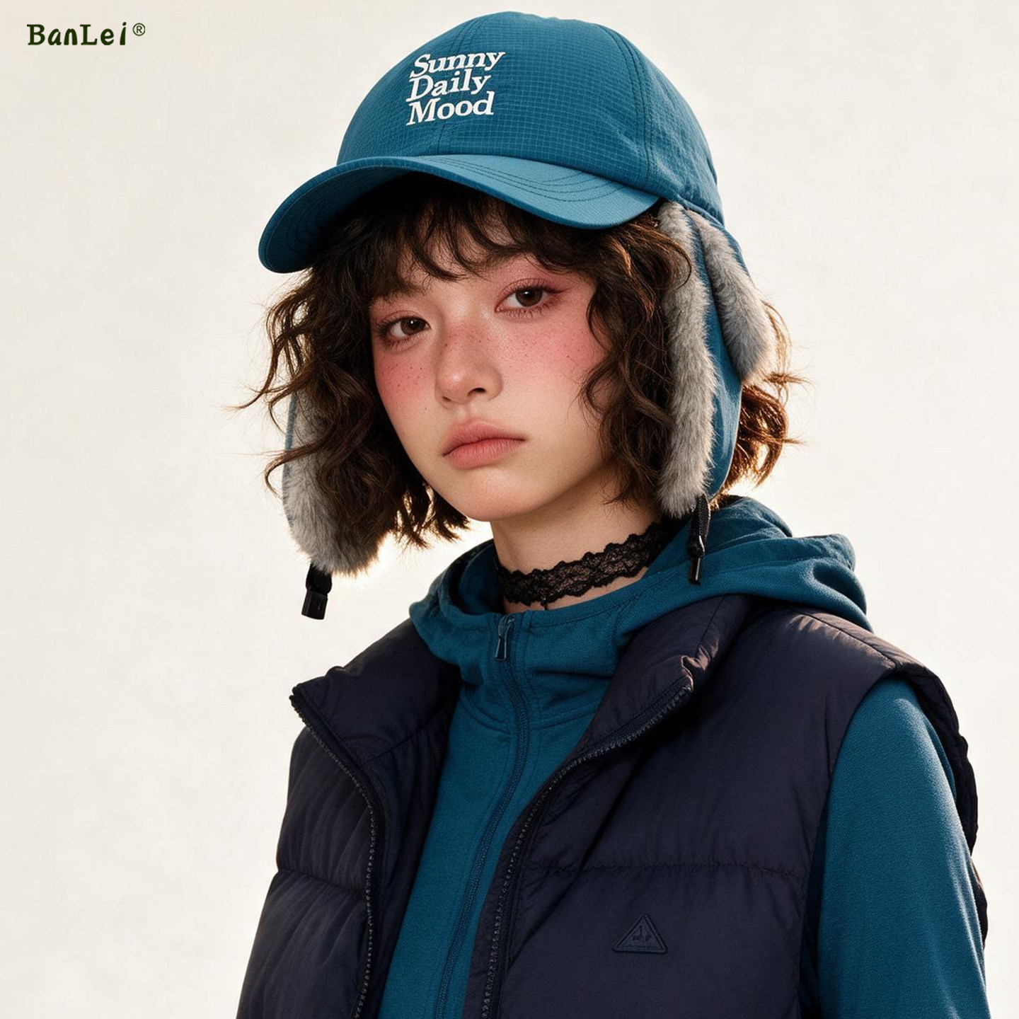 日系复古防水雷锋帽子男女秋冬加绒护耳棒球帽户外骑行防风飞行帽