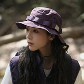 2024新款 速干春夏抽绳登山帽男女渔夫帽遮阳防晒盆帽 日系户外薄款