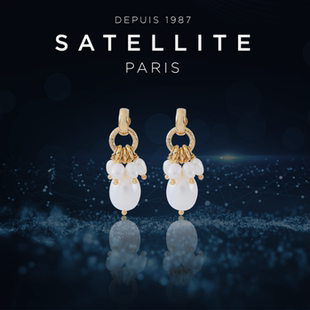 SATELLITE ELA系列耳针女小众精致轻奢耳钉法国巴黎原创手工饰品