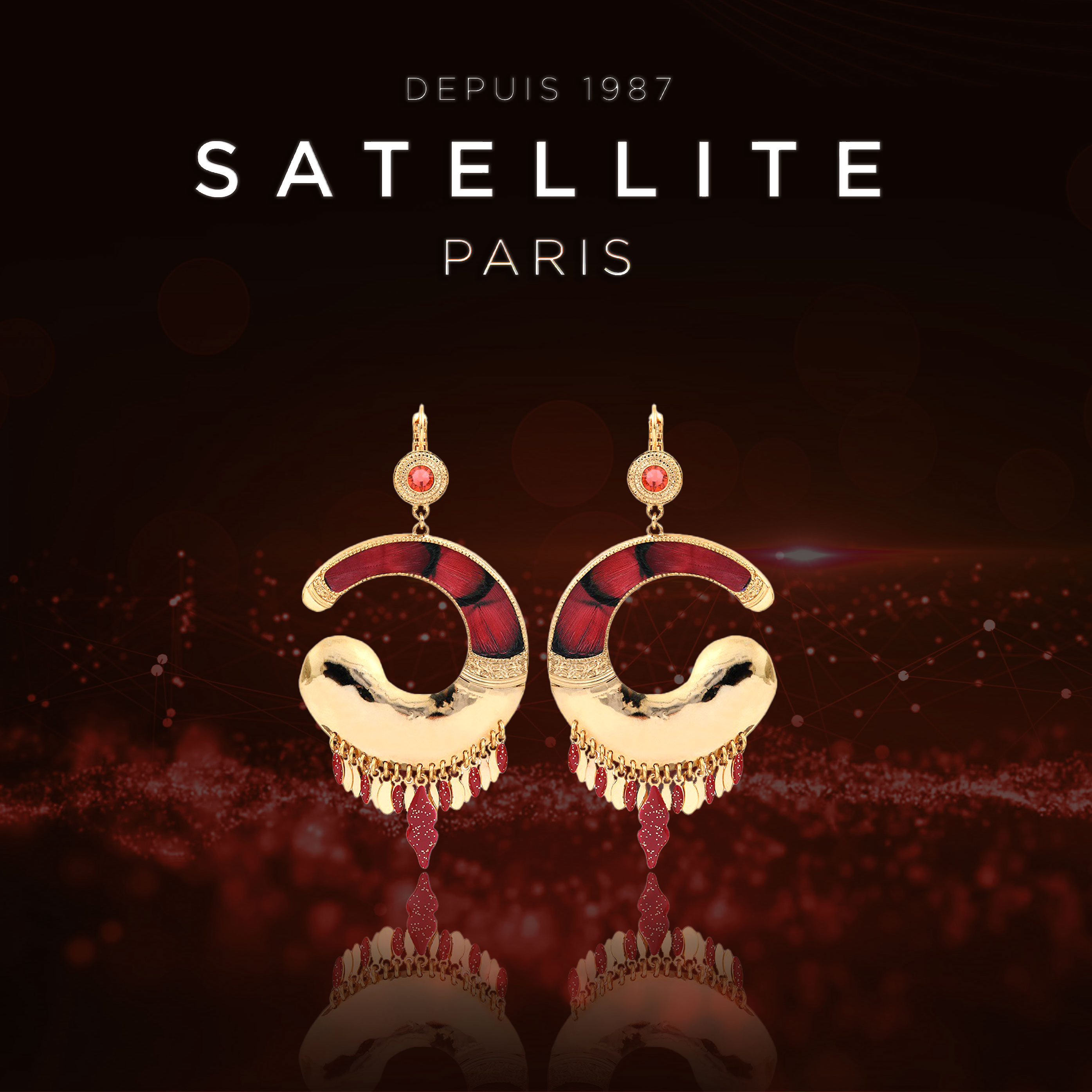 satellite法国复古时尚风女耳环