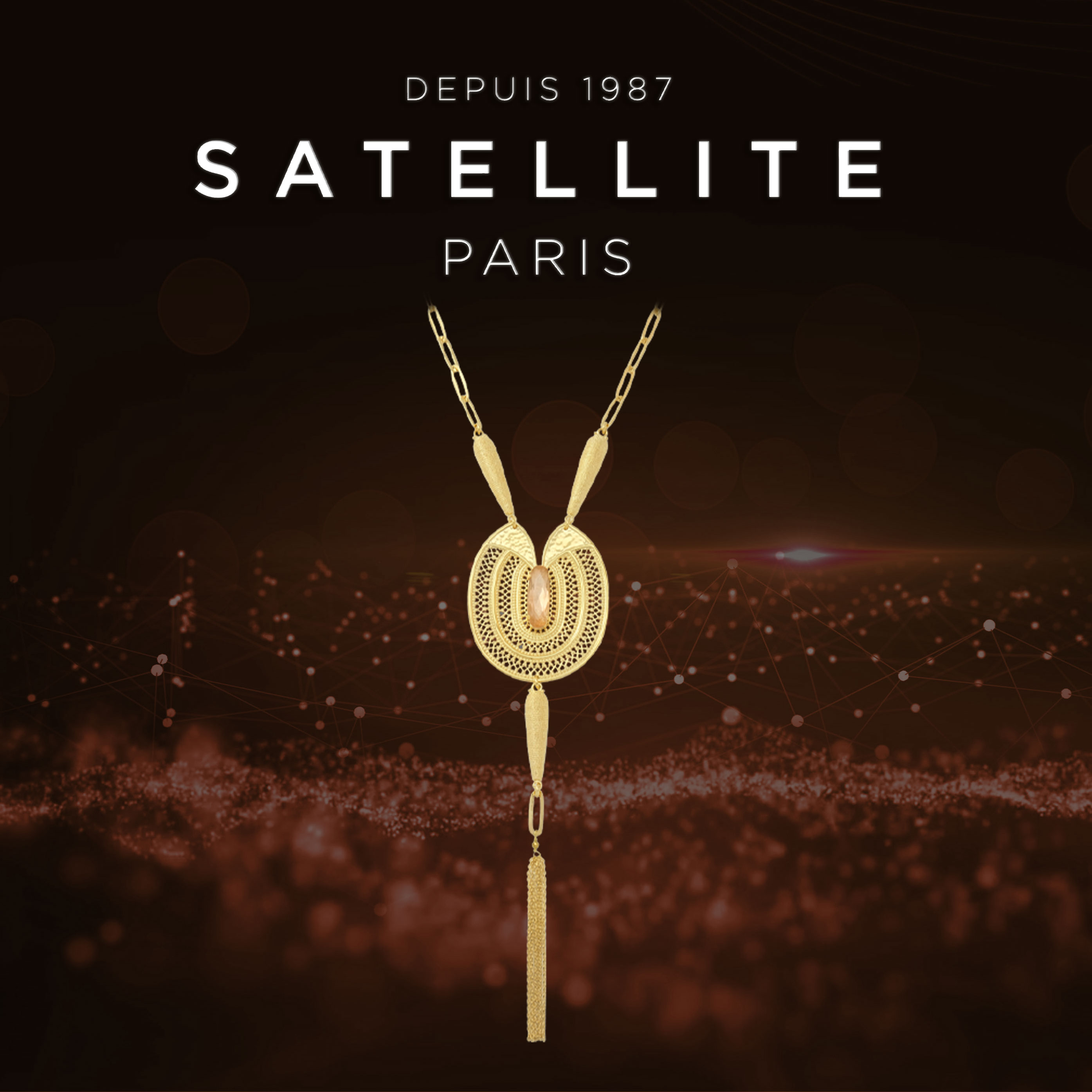 satellite镀金女优雅大气款项链