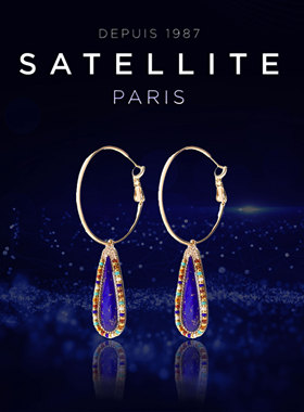 SATELLITE CLAUDIA系列耳针女高级感青金石法式轻奢小众耳坠礼物