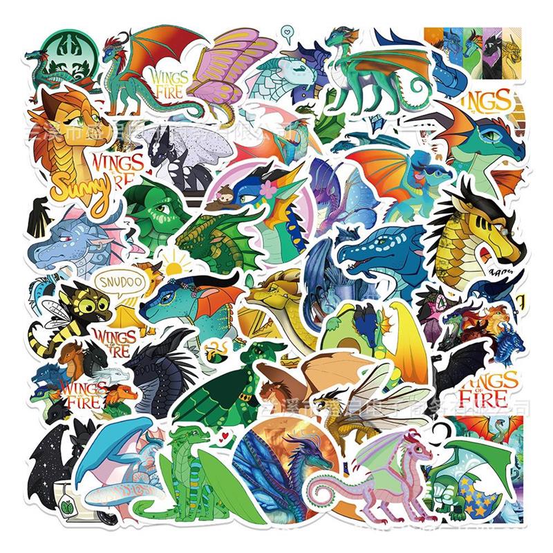 50张游戏Wings of Fire火翼飞龙涂鸦贴纸笔记本电脑吉他水杯贴画