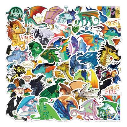 50张游戏Wings of Fire火翼飞龙涂鸦贴纸笔记本电脑吉他水杯贴画