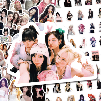 160张女团Aespa贴纸ins风高颜值绝美明星周边diy手账手机