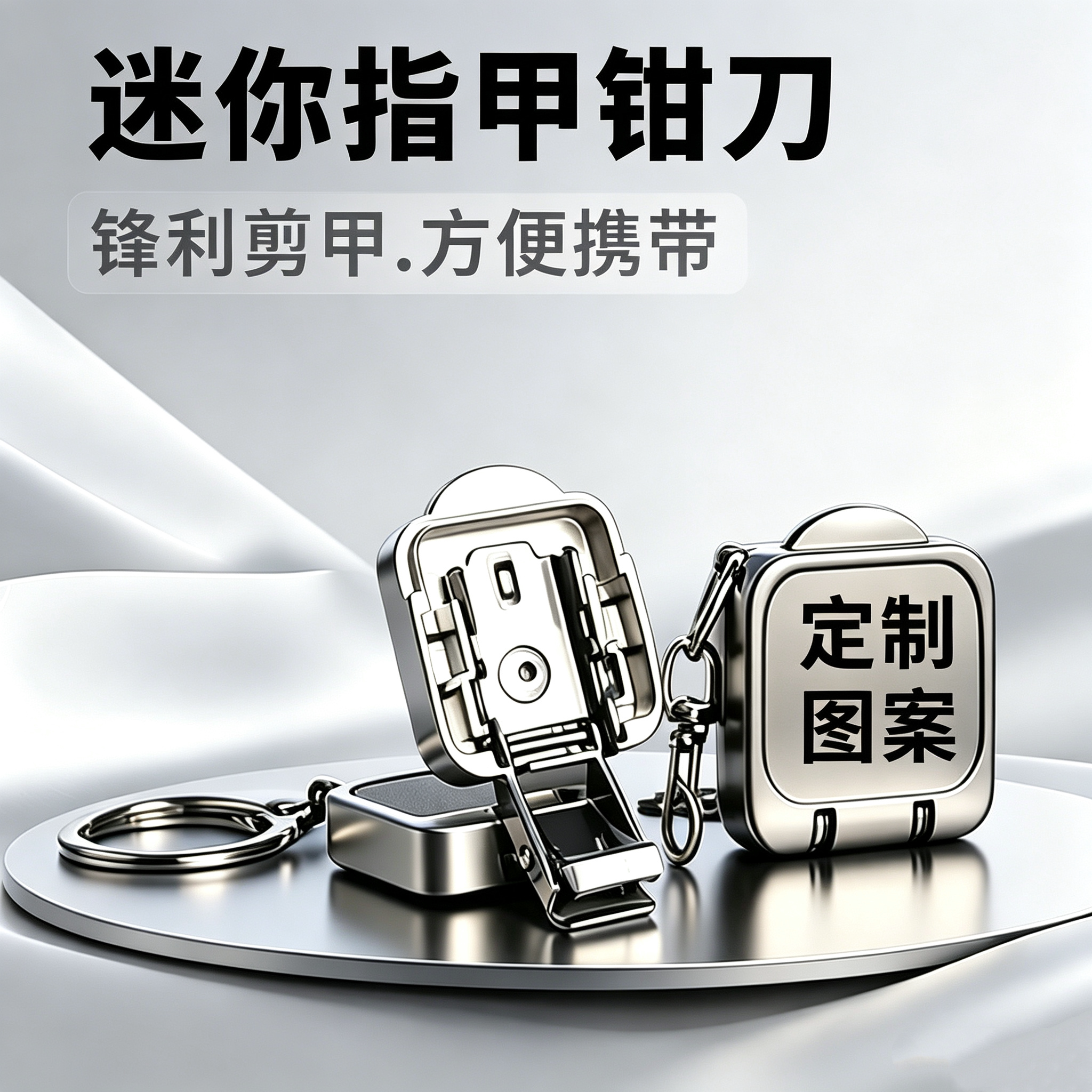 便携折叠指甲钳一按即开带锉