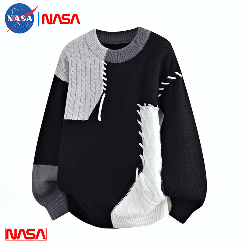 秋冬季潮牌男士套头撞色针织毛衣时尚加绒保暖打底衫百搭休闲上衣,男装,针织衫/毛衣,淘宝优惠券,粉丝福利购,淘宝优惠卷