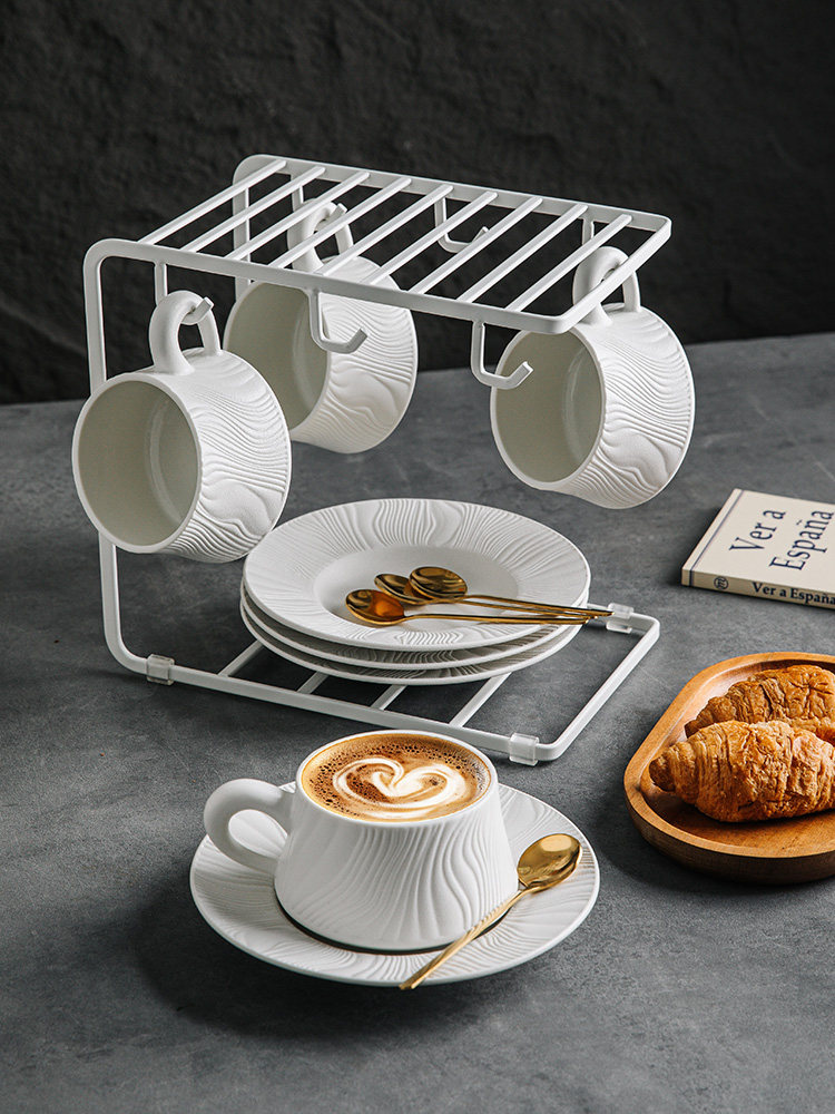 Кофейная чашка Bogong coffee cup набор чашек и блюдцев высокого класса, изысканная легкая роскошная керамическая чашка, молочная чашка, подстаканник для послеобеденного чая, хранение Изображение 1