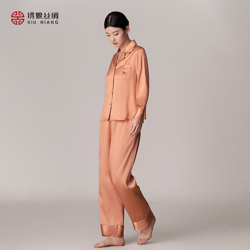 绣娘丝绸万柿胜意苏绣真丝睡衣