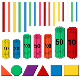 一年级数学教具磁力小棒计数棒磁铁磁吸中号大号特大号教师10根一捆磁片黑板老师教学用演示计数片棒学具教具