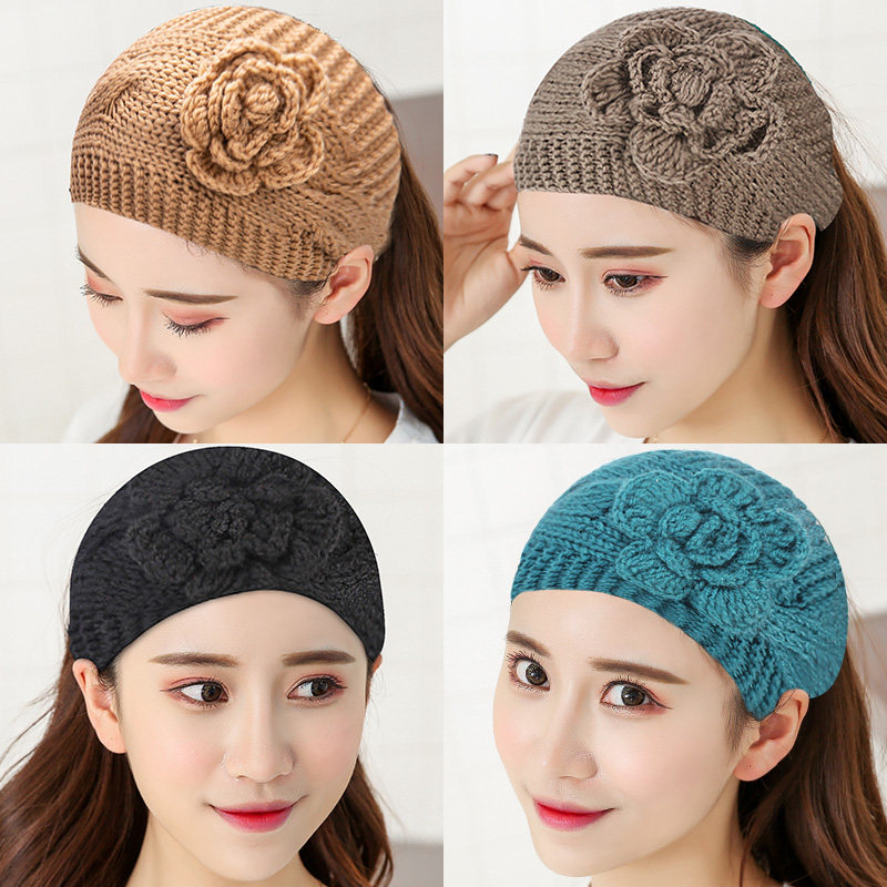 秋冬毛线发带女韩国宽边编织头套保暖月子发箍洗脸外出头箍绑发饰