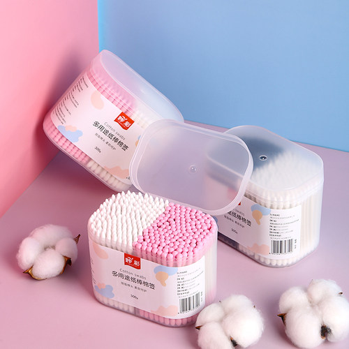 棉签掏耳化妆用纸轴挖耳朵尖圆