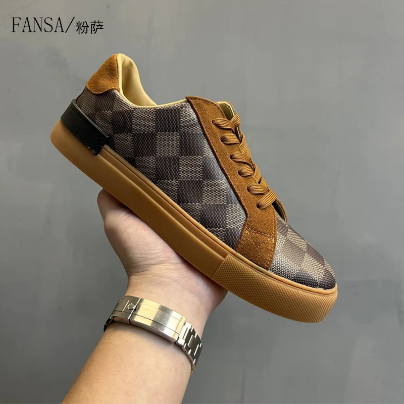 奢侈品牌小蜜蜂真牛皮小黑鞋子男士欧洲站黑色软底潮流百搭休闲鞋