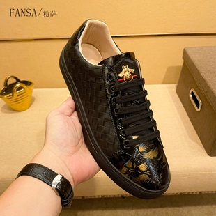 欧洲站奢侈品时尚老花字母男鞋网红爆款帆布鞋男款潮牌高级感板鞋