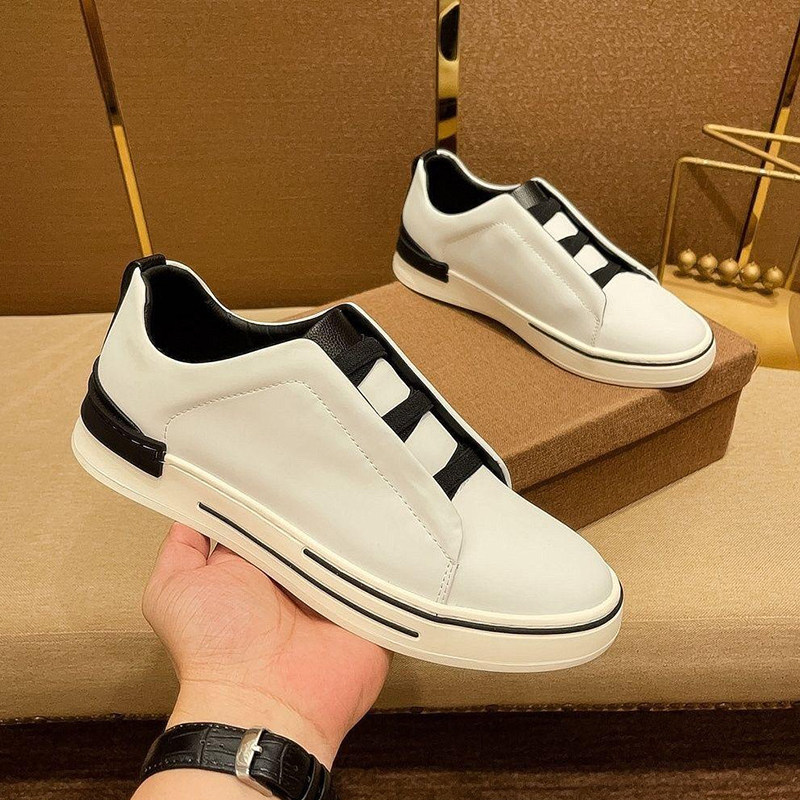 欧货简约爆款男鞋透气真皮小白鞋男韩版软底百搭西装休闲白色板鞋