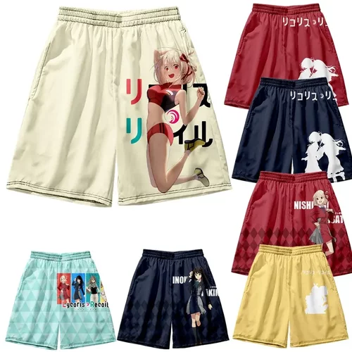 Lycoris Recoil 莉可丽丝夏季休闲短裤男女cos沙滩裤二次元痛衣