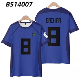 蓝色监狱cos球衣T恤短袖 LOCK动漫痛衣 洁世一青少年男上衣服BLUE