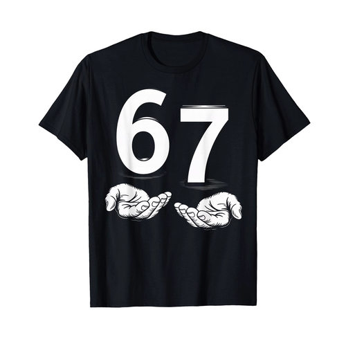 Six Seven 6 7趣味字母印花圆领短袖夏季宽松休闲上衣抽象恶搞