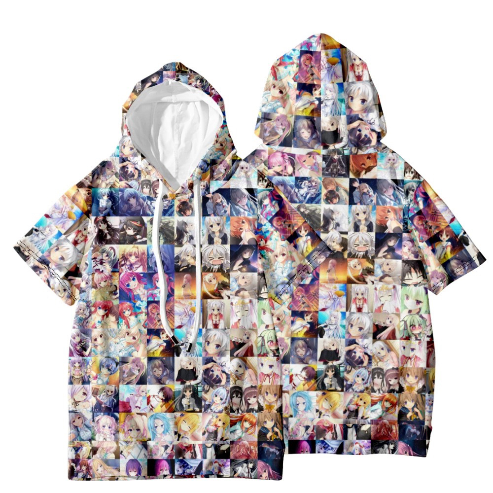 galgame二次元周边T恤衣服男女动漫印花体恤痛衣夏季学生连冒短袖