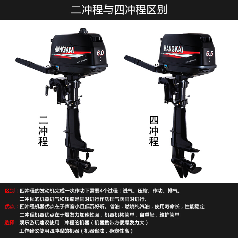 极速航凯二冲程船外机推进器舷外机船用挂机马Q达螺旋桨橡皮快艇