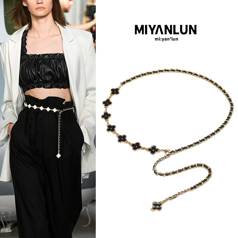 米妍伦女士花朵合金百搭腰链腰链