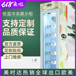 美时达立式冷冻展示柜饮料冷藏柜商用超薄单门小型冰淇淋雪糕冰柜