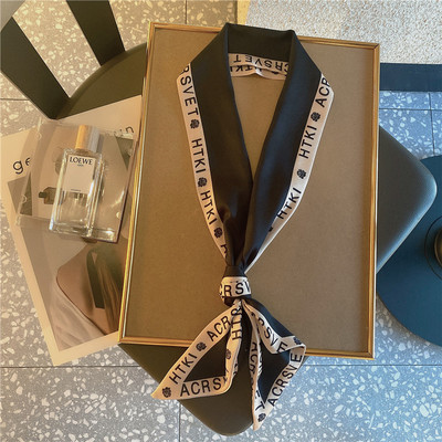 飘带配饰小领巾双面欧美风春秋季