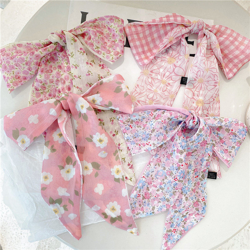 韩版百搭可爱时尚领巾绑包手柄丝带发带小长条丝巾发带女夏季学生