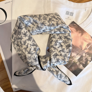 自留软乎乎方巾碎花波点棉麻领巾装饰头巾文艺复古小清新ins腰花