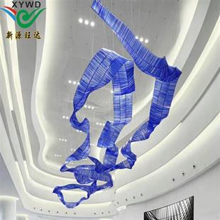 非標(biāo)工程售樓部沙盤水晶飄帶造型燈酒店大堂會所前臺裝 飾玻璃吊燈
