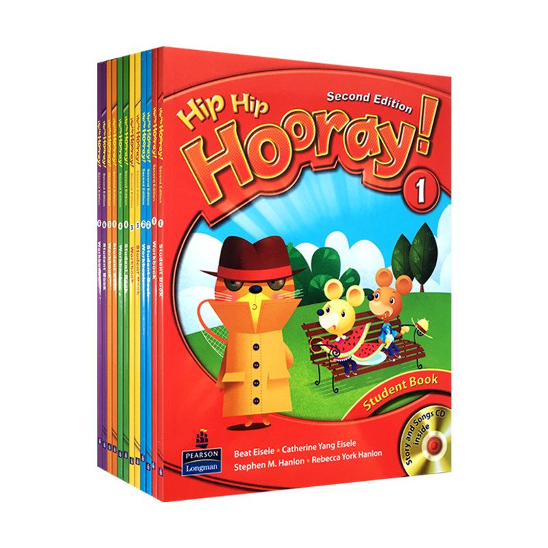 原版培生少儿英语 hip hip hooray 1 2 3 4 5 6级 进口朗文3h机构培训教材 6-12岁小学英文课外辅导书籍hiphiphooray