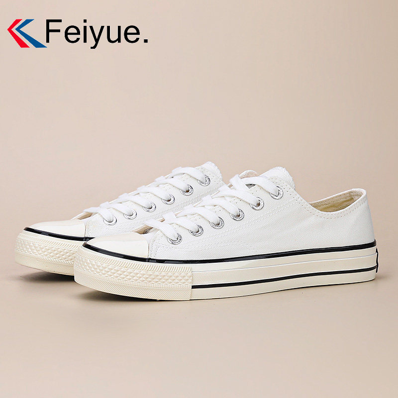 飞跃女鞋经典国货复古时尚百搭法国版学生低帮帆布板鞋小白鞋